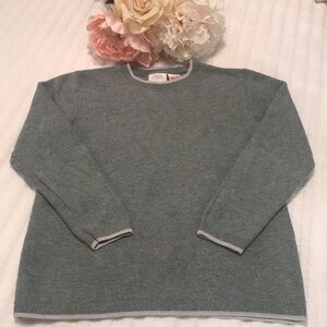 Zara Girl Sage Green Striped Ribbed Knit Sweater Size 4-5 Years